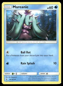 2017 Guardians Rising Set Pokemon Card 039 Mareanie LP - Image 1