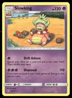 2017 Burning Shadows Set Pokemon Card 048 Slowking LP - Image 1
