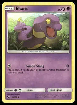 2017 Shining Legends Set Pokemon Card 36 Ekans LP - Image 1