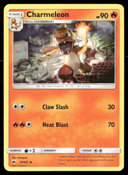 2017 Burning Shadows Set Pokemon Card 019 Charmeleon LP - Image 1
