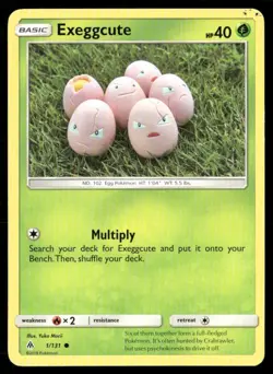 2018 Forbidden Light Set Pokemon Card 001 Exeggcute LP - Image 1