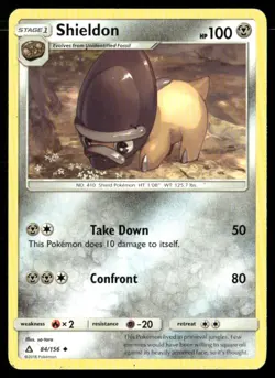 2018 Ultra Prism Set Pokemon Card 084 Shieldon LP - Image 1