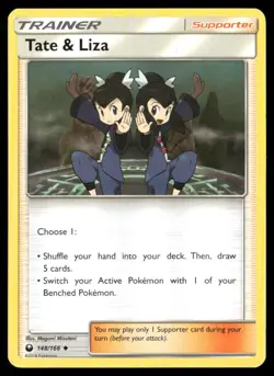 2018 Celestial Storm Set Pokemon Card 148 Tate & Liza LP - Image 1
