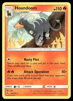 2018 Lost Thunder Set Pokemon Card 046 Houndoom LP - Image 1