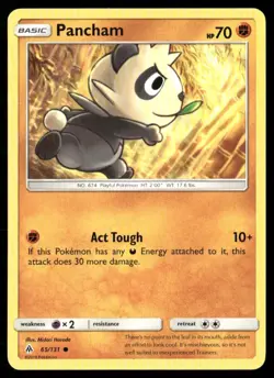 2018 Forbidden Light Set Pokemon Card 065 Pancham LP - Image 1