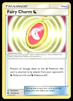 2018 Lost Thunder Set Pokemon Card 177 Fairy Charm D LP - Image 1