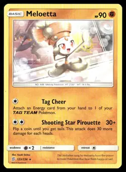 2019 Unified Minds Set Pokemon Card 123 Meloetta NM - Image 1