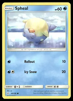 2019 Cosmic Eclipse Set Pokemon Card 049 Spheal NM - Image 1