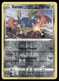2020 Rebel Clash Set Pokemon Card 139 Zacian Reverse Foil NM - Image 1