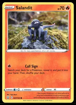 2021 Battle Styles Set Pokemon Card 027 Salandit NM - Image 1
