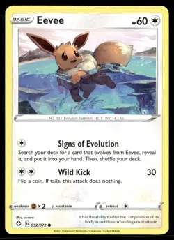 2021 Shining Fates Set Pokemon Card 052 Eevee NM - Image 1