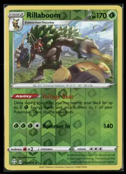 2021 Shining Fates Set Pokemon Card 013 Rillaboom Reverse Foil NM - Image 1