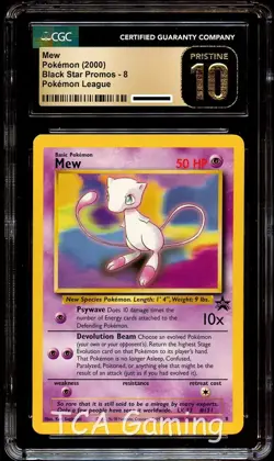 CGC 10 PRISTINE MEW # 8 WOTC Black Star Promo Pokemon Card - Image 1