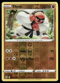 2022 Brilliant Stars Set Pokemon Card 080 Throh Reverse Foil NM - Image 1