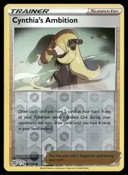 2022 Brilliant Stars Set Pokemon Card 138 Cynthia's Ambition Reverse Foil NM - Image 1