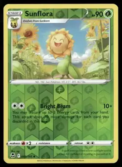 2022 Silver Tempest Set Pokemon Card 006 Sunflora Reverse Foil NM - Image 1