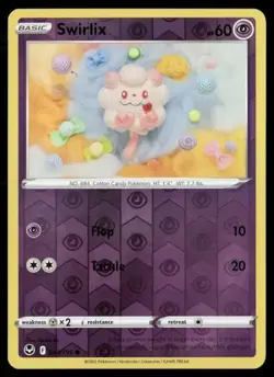 2022 Silver Tempest Set Pokemon Card 083 Swirlix Reverse Foil NM - Image 1