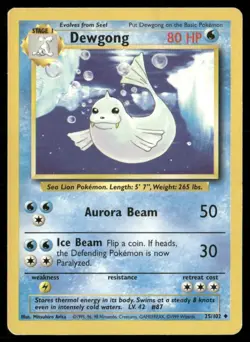 1999 Base set Pokemon card 025 Dewgong HP - Image 1