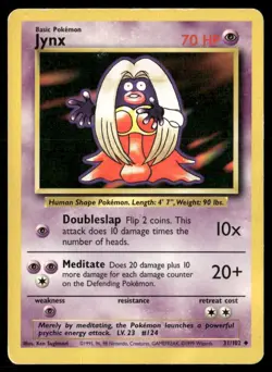 1999 Base set Pokemon card 031 Jynx HP - Image 1
