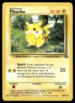 1999 Jungle set Pokemon card 60 Pikachu HP - Image 1