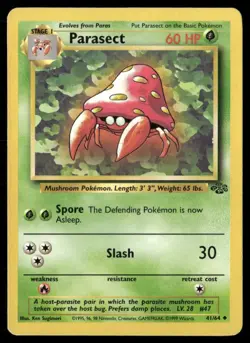 1999 Jungle set Pokemon card 41 Parasect LP - Image 1