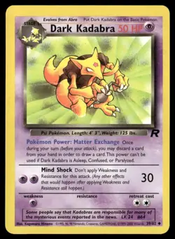 2000 Rocket set Pokemon card 39 Dark Kadabra HP - Image 1