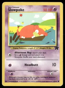 2000 Rocket set Pokemon card 67 Slowpoke HP - Image 1