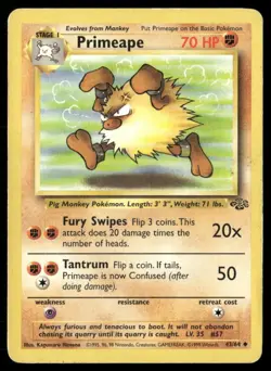 1999 Jungle set Pokemon card 43 Primeape HP - Image 1