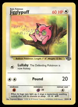 1999 Jungle set Pokemon card 54 Jigglypuff LP - Image 1