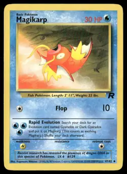 2000 Rocket set Pokemon card 47 Magikarp HP - Image 1