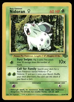 1999 Jungle set Pokemon card 57 Nidoran F HP - Image 1