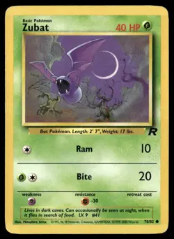 2000 Rocket set Pokemon card 70 Zubat HP - Image 1