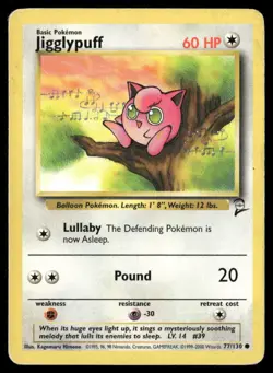2000 Base set 2 Pokemon card 077 Jigglypuff HP - Image 1