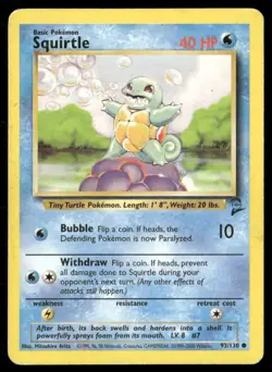 2000 Base set 2 Pokemon card 093 Squirtle HP - Image 1