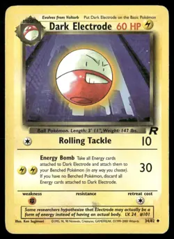 2000 Rocket set Pokemon card 34 Dark Electrode HP - Image 1