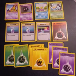 Pokemon TCG Base Set 2 Job Lot Bundle: Pokemon Squirtle, Abra, Trainer Cards x15 - Image 2