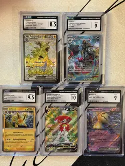 Pokemon Slab Lot - Jolteon CGC 9.5, Mimikyu, Tyranitar, Decidueye 10 - 5 Cards - Image 1