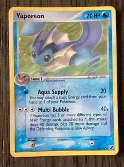 Vaporeon 19/115 Ex Unseen Forces Reverse Holo Rare LP Pokemon Card - Image 1