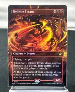 Magic The Gathering Hellkite Tyrant - Foil Anime Borderless - Ravnica Remastered - Image 1