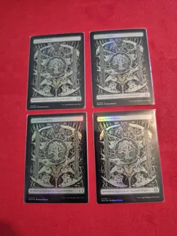 4x Forest - Foil - Phyrexian Text - Full Art Basic Land- Near Mint - MTG - Image 1