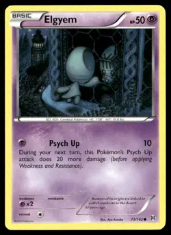 2015 XY BREAKthrough Set Pokemon Card 073 Elgyem LP - Image 1
