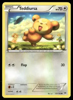 2015 XY BREAKthrough Set Pokemon Card 121 Teddiursa LP - Image 1