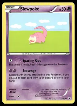 2016 Generations Set Pokemon Card 032 Slowpoke LP - Image 1