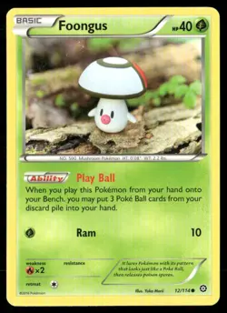 2016 Steam Siege Set Pokemon Card 012 Foongus LP - Image 1