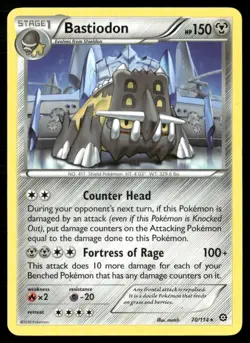 2016 Steam Siege Set Pokemon Card 070 Bastiodon LP - Image 1