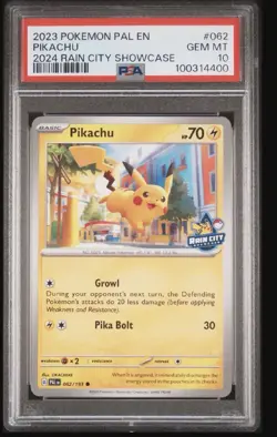 Pokemon Pikachu NBA Rain City Showcase Card 062/193 PSA 10 LOW POP - Image 1
