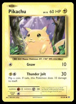 2016 Evolutions Set Pokemon Card 035 Pikachu LP - Image 1