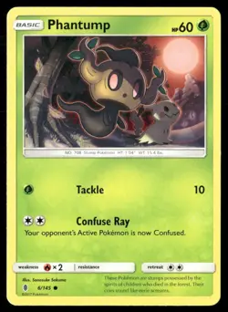 2017 Guardians Rising Set Pokemon Card 006 Phantump LP - Image 1