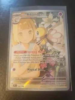 Pokemon TCG Lillie's Ribombee Journey Together 164/159 Illustration Rare NM Card - Image 1