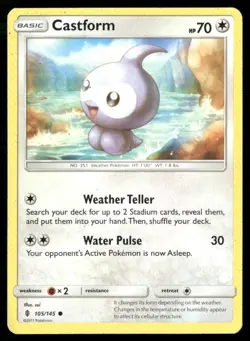 2017 Guardians Rising Set Pokemon Card 105 Castform LP - Image 1